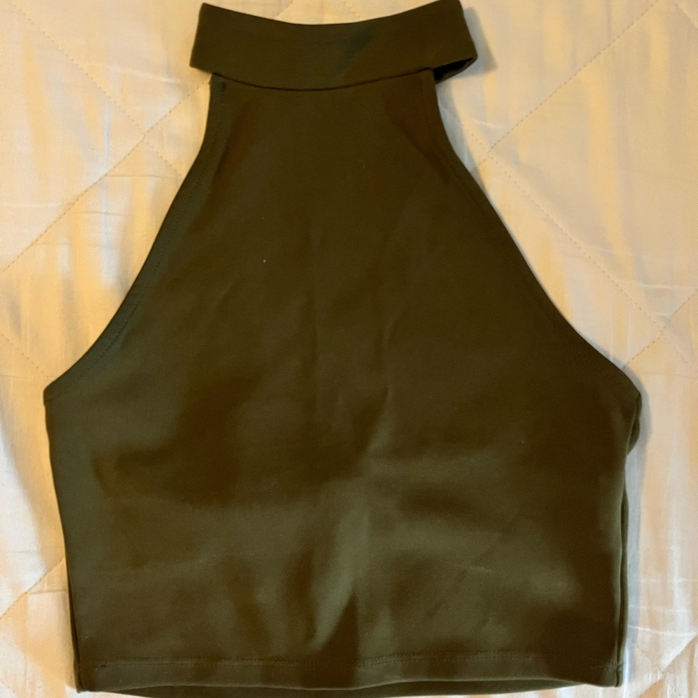Forever 21 Green Halter Neck Top (small)